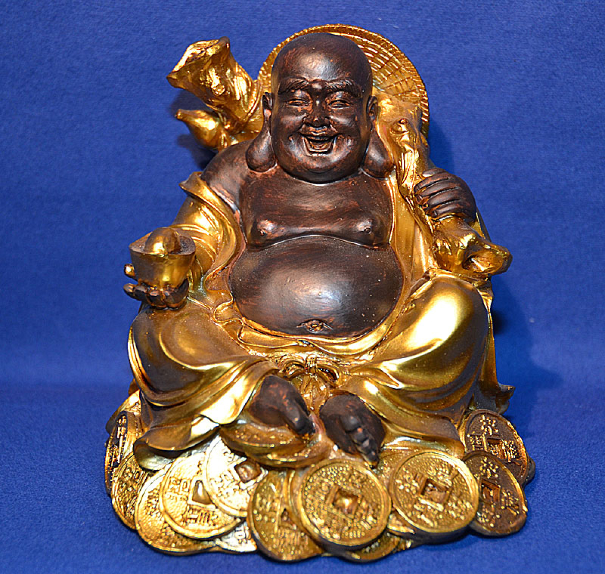 Lachender Buddha sitzend (Figur 1) Höhe: 13 cm