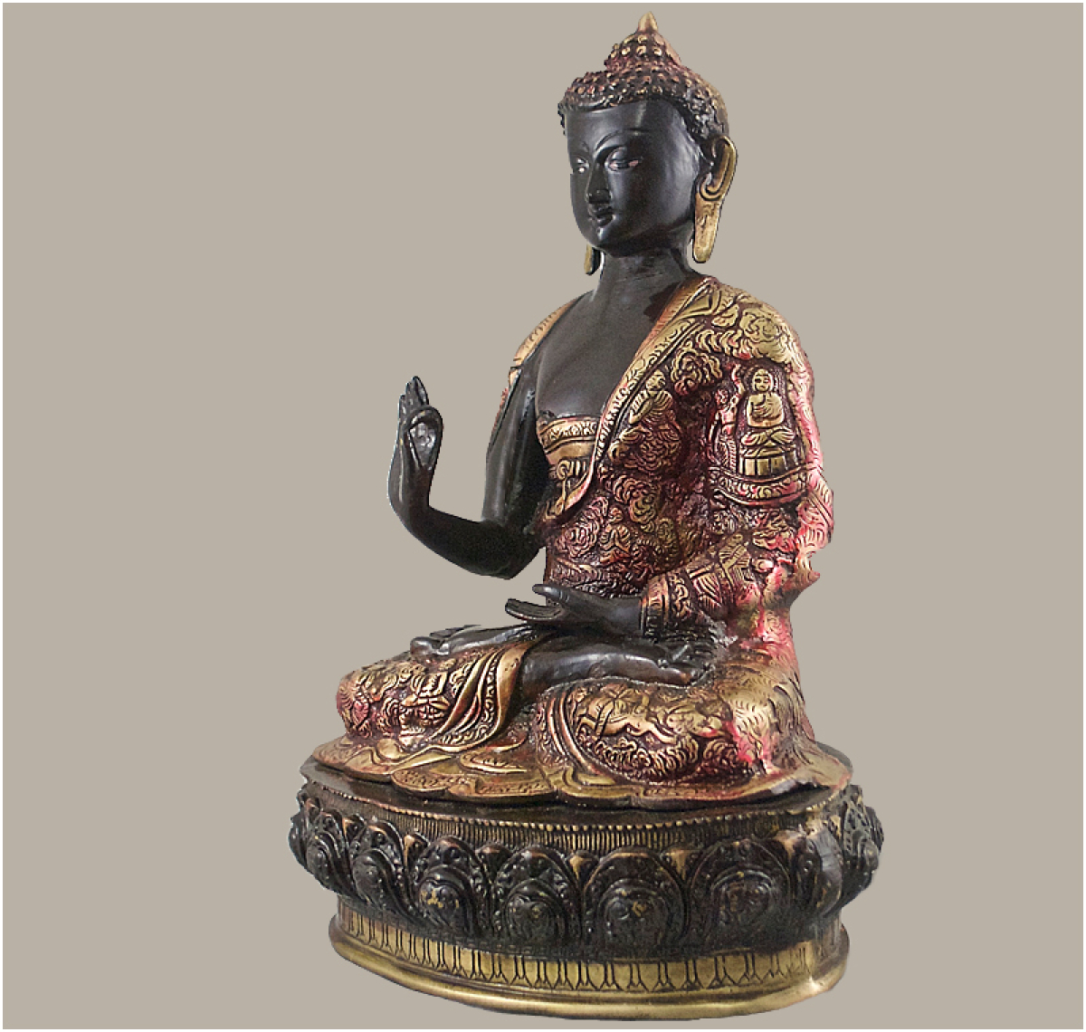 Thai Buddha Unikat-Bronzefigur Höhe: 36 cm