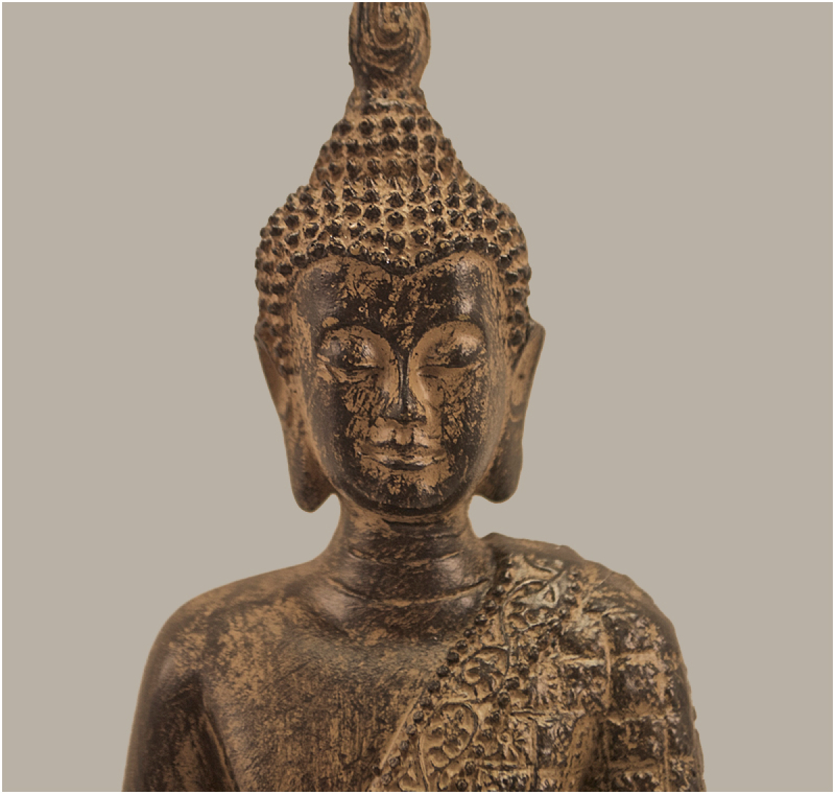 Buddha sitzend braun Höhe: 13 cm