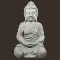 Meditations-Buddha grau Höhe: 47 cm