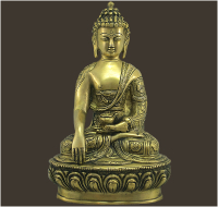 Buddha Shakyamuni Messing-Statue Höhe: 27 cm